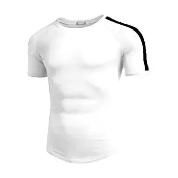 Мужская модная спортивная футболка с цветными блоками для фитнеса, летняя тонкая футболка с короткими рукавами