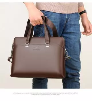 Мужская модная сумка через плечо, большая вместимость, сумка для компьютера, портфель, деловая сумка для поездок на работу чёрный