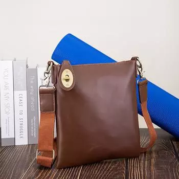 Мужская модная сумка через плечо, простая ретро-сумка из искусственной кожи, водонепроницаемая противоугонная трендовая сумка 25cm*2cm*28cm кофейный