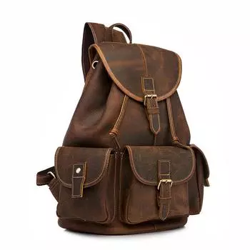 Мужская модная сумка из натуральной кожи для путешествий, университетская школьная сумка для книг, большой рюкзак, сумка для компьютера, студенческая сумка для ноутбука