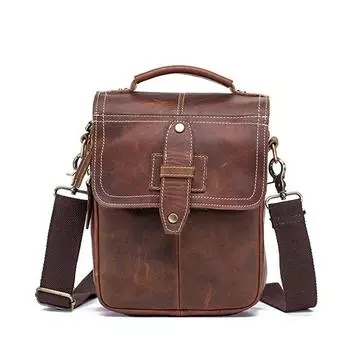 Мужская модная сумка-тоут из натуральной кожи для планшета, повседневная сумка-мессенджер через плечо, сумка через плечо