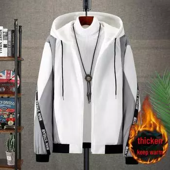 Мужская модная свободная камуфляжная куртка - повседневная куртка из хлопка на осень/зиму L чёрный