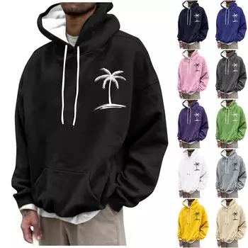 Мужская модная свободная мужская и женская толстовка с капюшоном с длинным рукавом и принтом с капюшоном M