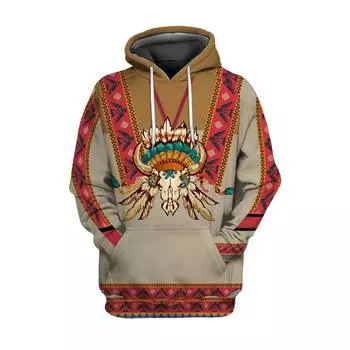 Мужская модная свободная толстовка с капюшоном в стиле бохо с принтом большого размера, индийская модная энтузиастка 2024 S