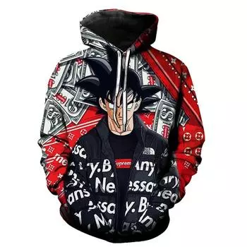 Мужская модная толстовка с капюшоном Dragon Ball Cartoon Comic Goku 3D Printed Hoody Casual Cool Children Clothes 4XL