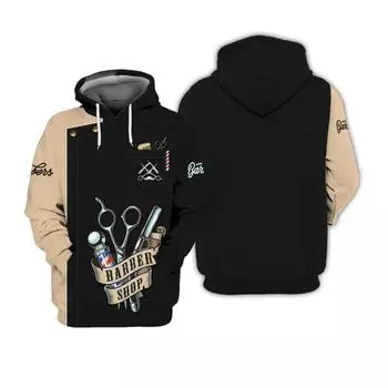 Мужская модная толстовка с капюшоном Мужской модный джемпер 3D-печатная стрижка с капюшоном Мужская спортивная одежда Профессиональные поклонники моды S