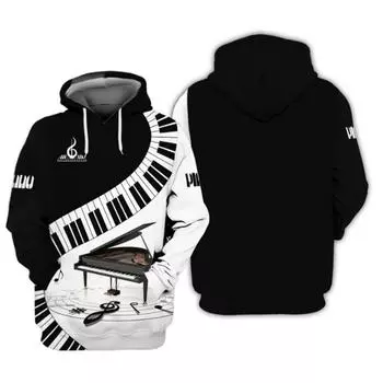 Мужская модная толстовка с капюшоном с 3D-принтом, черно-белая серия, свободная толстовка, нейтральный удобный дышащий топ для бега S