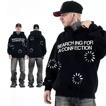 Мужская модная толстовка с капюшоном в европейском и американском стиле, уличная одежда на флисовой подкладке M