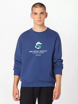 Мужская модная толстовка с круглым вырезом и рисунком дракона, повседневная толстовка с длинным рукавом и большим размером M