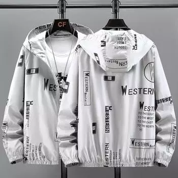 Мужская модная тонкая дышащая куртка-пальто с защитой от солнца 2024 года - Cross-border Summer Large Size 6XL белый