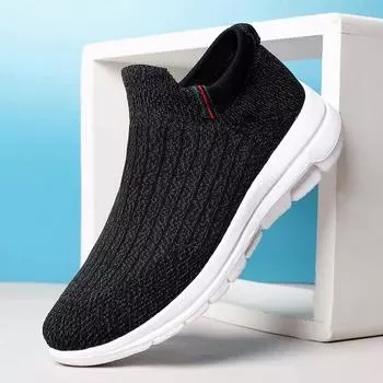 Мужская модная трендовая дышащая обувь Flyknit, походная обувь, уличная обувь для спорта и отдыха, туристические прогулочные носки, обувь 39 чёрный