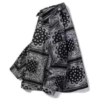 Мужская модная трендовая свободная джинсовая куртка с уличным принтом Мужская трендовая повседневная куртка с большим цветком кешью M