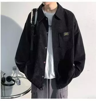 Мужская модная вельветовая куртка свободного кроя в корейском стиле M