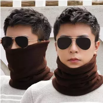 Мужская модная защита шеи и теплая повязка на голову, шарф для женщин, осенне-зимняя езда на велосипеде, ветрозащитный и утолщенный флисом one size