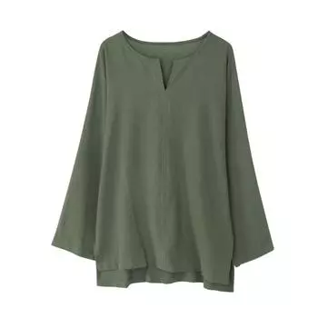 Мужская молодежная футболка в китайском стиле из хлопка и льна, однотонная свободная одежда, мужская рубашка с длинными рукавами и V-образным вырезом в китайском стиле S белый