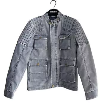 Мужская мотоциклетная куртка без бархата на весну и осень XXL белый