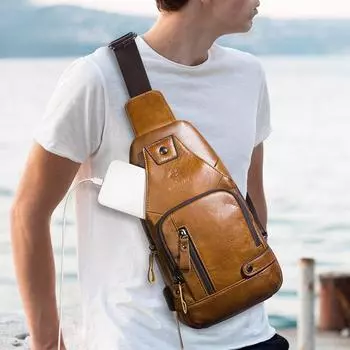 Мужская мягкая кожаная сумка-мешок из воловьей кожи первого слоя, кожаная плоская тарелка с ремешком через плечо, большая вместительная сумка светло-коричневого
