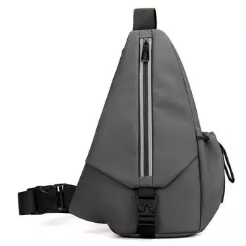 Мужская нагрудная сумка, большая вместимость, сумка через плечо серый
