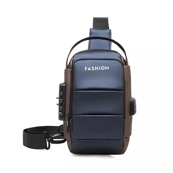 Мужская нагрудная сумка большой вместимости, дорожная наплечная сумка, спортивная сумка через плечо синий/золотой