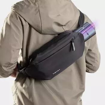 Мужская нагрудная сумка большой вместимости, многофункциональная, спортивная, для отдыха, водонепроницаемая, для мобильного телефона, поясная сумка, модная брендовая мужская сумка через плечо чёрный