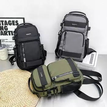 Мужская нагрудная сумка большой вместимости поясная сумка для велоспорта походный рюкзак сумка на плечо для поездок на работу зелёный