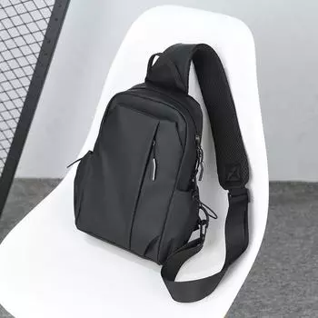 Мужская нагрудная сумка через плечо, многофункциональная сумка через плечо большой емкости чёрный