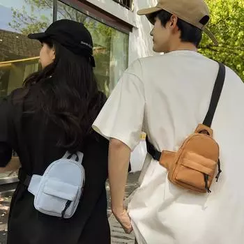 Мужская нагрудная сумка для мобильного телефона, велосипедная сумка, женская дорожная легкая нейлоновая сумка на плечо чёрный