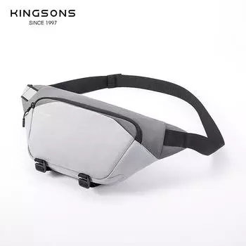 Мужская нагрудная сумка Kingsons, водонепроницаемая сумка-слинг из полиэстера, маленькая сумка через плечо, повседневная, легкая, синяя/коричневая/серая/зеленая, синий