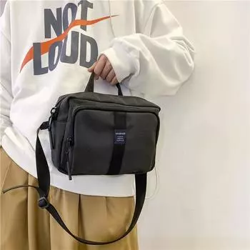 Мужская нагрудная сумка, маленькая сумка через плечо, спортивная поясная сумка, городская простая сумка через плечо, однотонная повседневная сумка-мессенджер (20cm<Max Length<30cm)