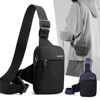 Мужская нагрудная сумка, модная холщовая сумка через плечо, мини-сумка через плечо из ткани, спортивная сумка через плечо для телефона чёрный
