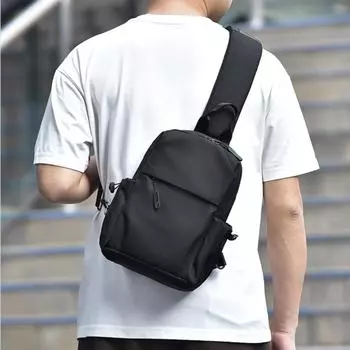 Мужская нагрудная сумка, модная простая износостойкая повседневная сумка через плечо, сумка для мобильного телефона чёрный
