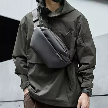 Мужская нагрудная сумка, модная сумка через плечо, рюкзак для мотоцикла, велосипедная поясная сумка, спортивная сумка через плечо One Size чёрный