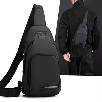 Мужская нагрудная сумка Oxford Sports сумка через плечо студенческая сумка через плечо исходящая сумка для мобильного телефона чёрный