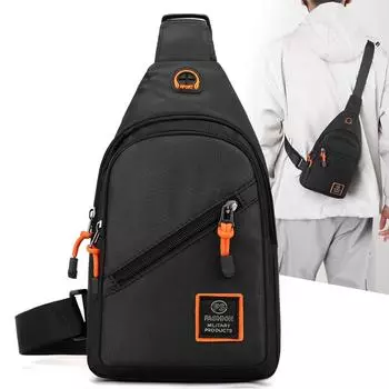 Мужская нагрудная сумка, поясная сумка, сумка-мессенджер, наушники, многофункциональная дорожная сумка через плечо, повседневная деловая сумка, сумка для телефона чёрный