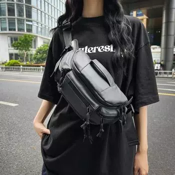 Мужская нагрудная сумка, поясная сумка, женская пригородная сумка через плечо, спортивная сумка на плечо для занятий спортом на открытом воздухе чёрный