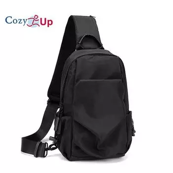 Мужская нагрудная сумка, простая сумка через плечо на одно плечо, многофункциональная сумка почтальона с наклонной спинкой 30x20x10cm чёрный