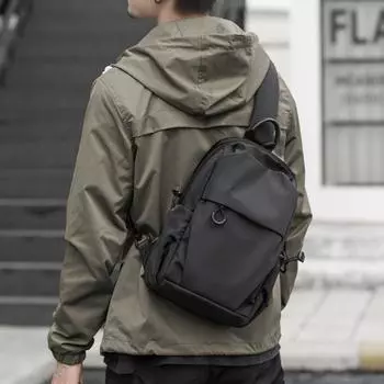 Мужская нагрудная сумка, простая сумка-мессенджер через плечо, модная брендовая сумка-мессенджер 21*11*35 чёрный