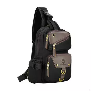 Мужская нагрудная сумка с регулируемым ремнем, модный рюкзак для кемпинга чёрный