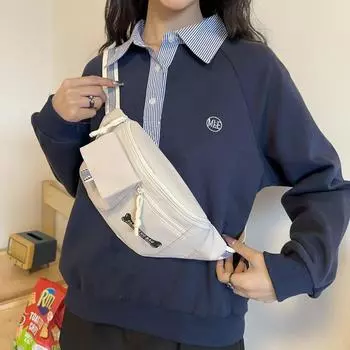 Мужская нагрудная сумка, студенческая спортивная сумка через плечо для верховой езды, женская сумка на плечо белый