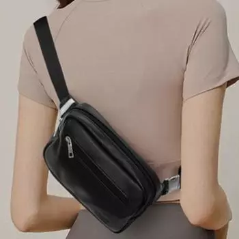 Мужская нагрудная сумка, сумка через плечо, модная, повседневная и удобная мужская поясная сумка на одно плечо, сумка Oblique Span чёрный