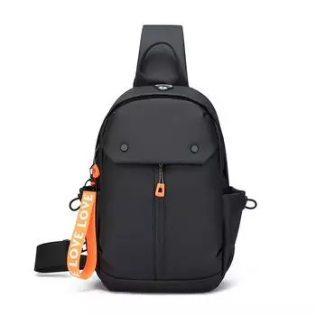 Мужская нагрудная сумка, сумка через плечо, новый повседневный рюкзак большой вместимости, модный многофункциональный спортивный рюкзак 23x6x18cm чёрный