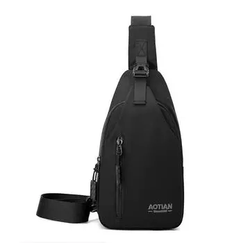 Мужская нагрудная сумка, сумка через плечо, сумка Oxford, сумка для путешествий на открытом воздухе чёрный