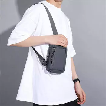 Мужская нагрудная сумка, сумка для тела, Оксфордская модная сумка через плечо для мужчин One Size чёрный