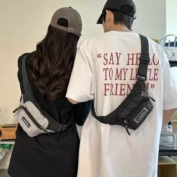 Мужская нагрудная сумка, ультралегкая сумка для мобильного телефона, маленькая сумка-мессенджер, сумка на плечо, поясная сумка для верховой езды чёрный