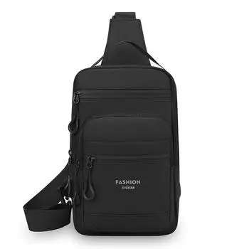 Мужская нагрудная сумка уличная наплечная сумка большой вместимости сумка через плечо чёрный