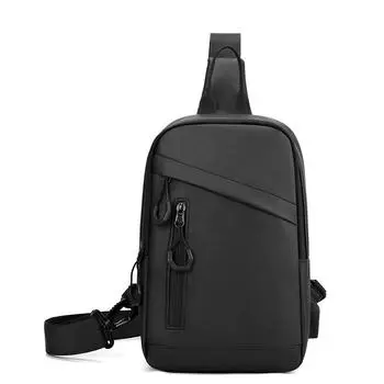Мужская нагрудная сумка, водонепроницаемая сумка через плечо, спортивная сумка через плечо, сумка для отдыха на открытом воздухе чёрный