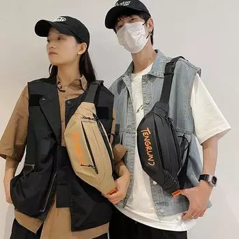 Мужская нагрудная сумка, женская спортивная сумка большой вместимости, сумка через плечо для мобильного телефона, сумка через плечо серый