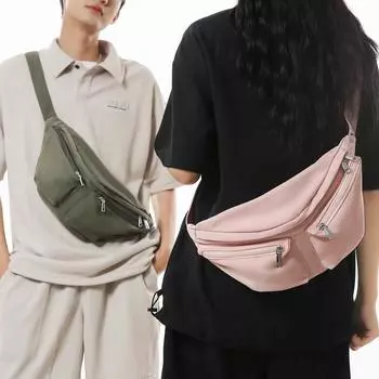 Мужская нагрудная сумка, женская спортивная велосипедная пригородная сумка через плечо, сумка через плечо с несколькими карманами чёрный