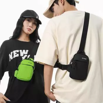 Мужская нагрудная сумка Женская сумка через плечо Оксфордская спортивная сумка чёрный