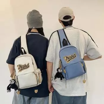 Мужская нагрудная сумка Женская сумка через плечо с буквенным принтом Сумка для мобильного телефона белый